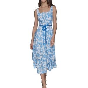 Karl Lagerfeld Paris Square Neck Fit and Flare Dress